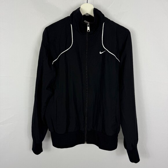 Nike The Athletic Dept Jacket Mens Size Large Black White Swoosh Logo Full Zip - Picture 1 of 10